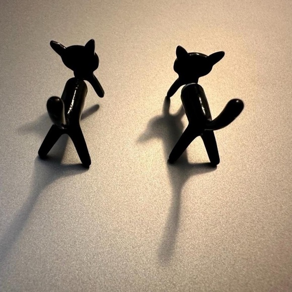 Black Cat Earrings Halloween Spooky Animal Lovers Jewelry Punk Goth Brand New - Picture 4 of 7